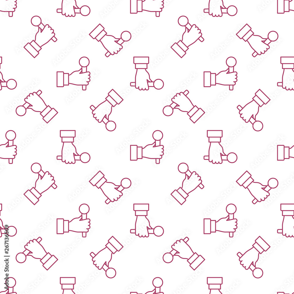 Microphone in Hand vector modern seamless pattern in outline style Microphone in Hand vector modern seamless pattern in outline style
