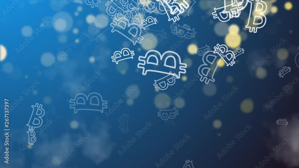 Seamless animation of original blockchain logo on futuristic technology background for broadcast and films about finance, banking, web technologies, future industry, virtual and bitcoin.