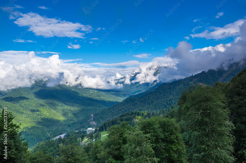 Fototapeta premium View of Caucasian mountains