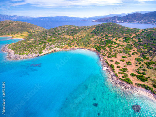 Fototapeta Naklejka Na Ścianę i Meble -  Amazing beach of Kolokitha near Elounda, Crete, Greece.