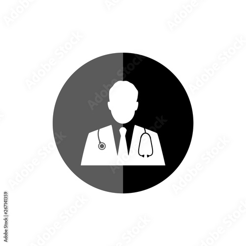 Doctor icon flat style