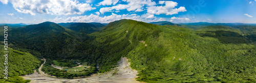 Idyllic panoramic landscape nature view of Caucasus mountains and Black Sea © Quatrox Production