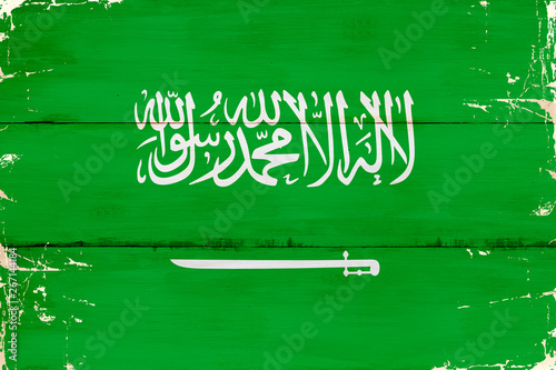 Flaga Syrii malowana na starej desce.