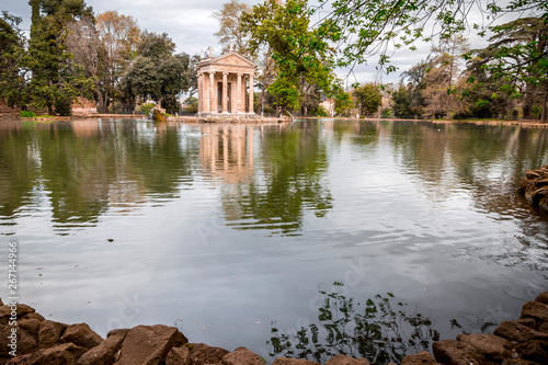 Temple of Aesculapios at Villa Borghese Gardens in Rome photo