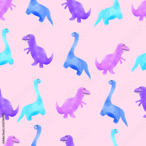 BEAUTIFUL WATERCOLOR CUTE BABY TOYS PATTERN DINO