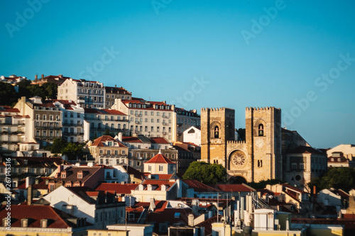 View of the Se (Lisbon Cathedral) at sunsent in Lisbon, Portugal © Tomas