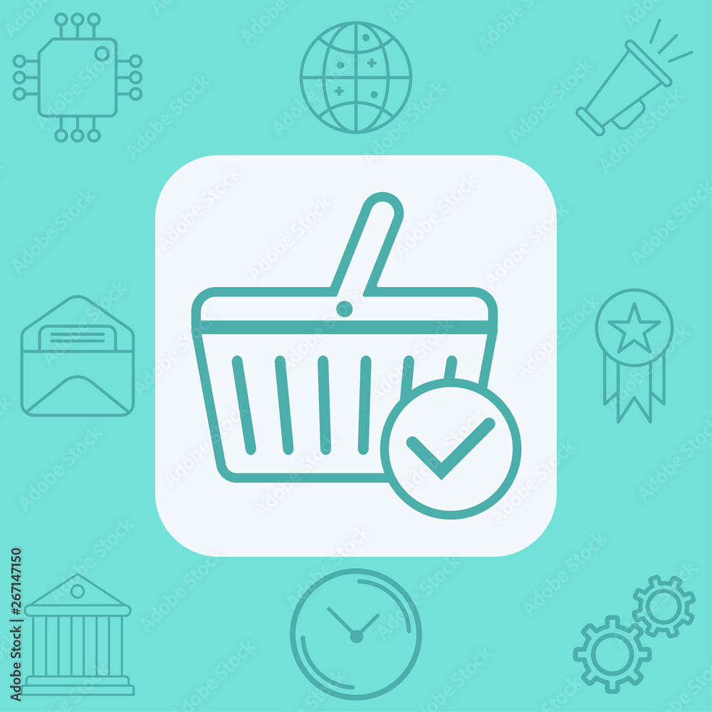 Shopping basket vector icon sign symbol Shopping basket vector icon sign symbol