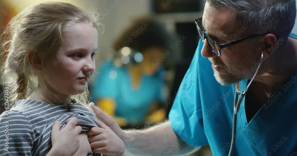 custom made wallpaper toronto digitalDoctor examining girl with stethoscope