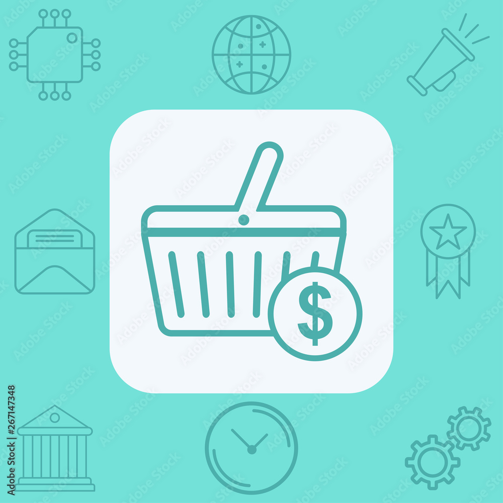 Shopping basket vector icon sign symbol Shopping basket vector icon sign symbol