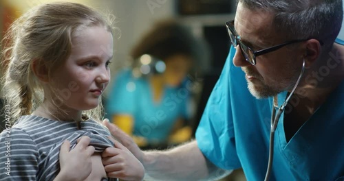 Wallpaper Mural Doctor examining girl with stethoscope Torontodigital.ca