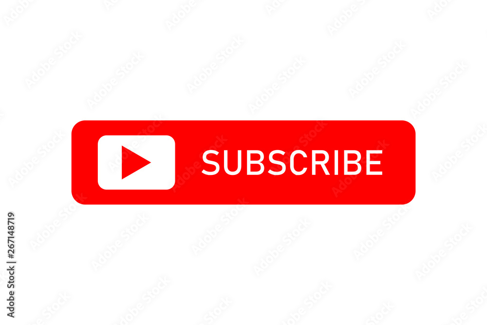 Red button of subscribe social media sign. isolated on white background. Red button of subscribe social media sign. isolated on white background.