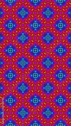 Ornate geometric pattern and abstract multicolored background