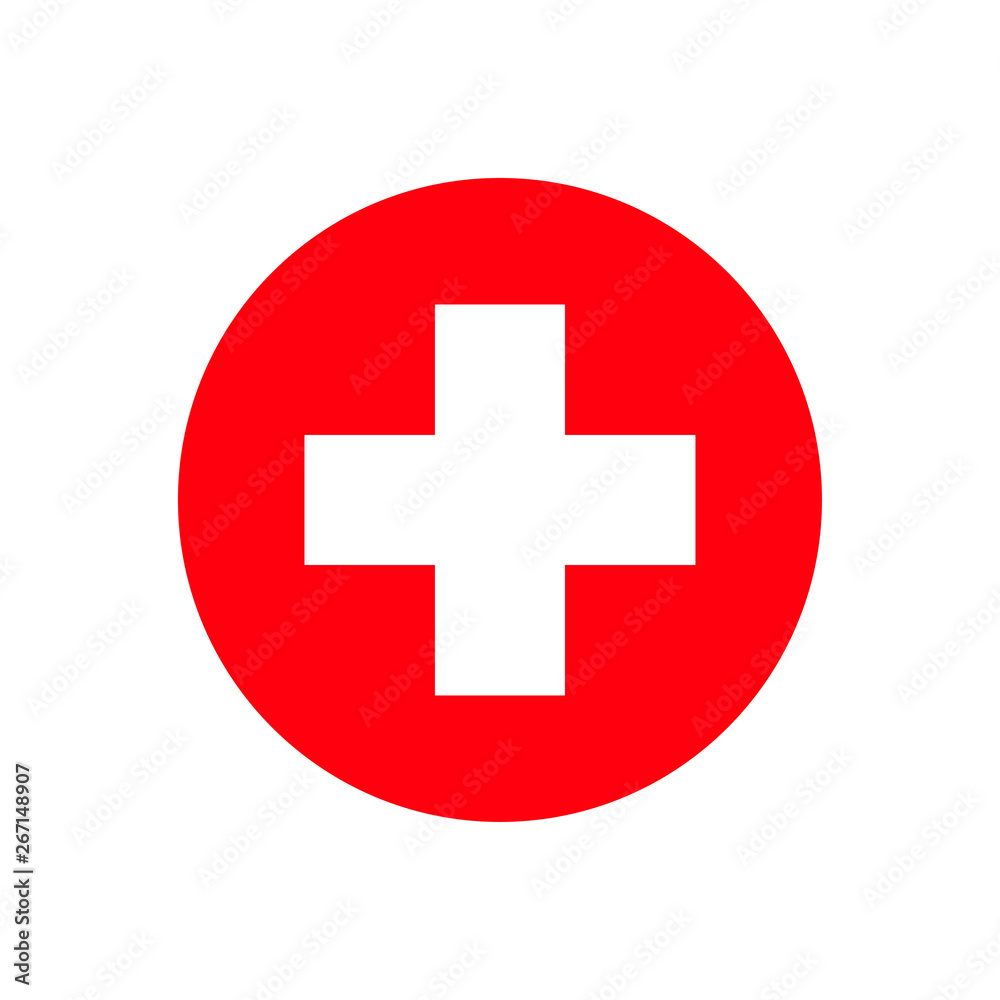 Red cross hospital isolated sign on white background. Medicine or pharmacy emblem. Red cross hospital isolated sign on white background. Medicine or pharmacy emblem.