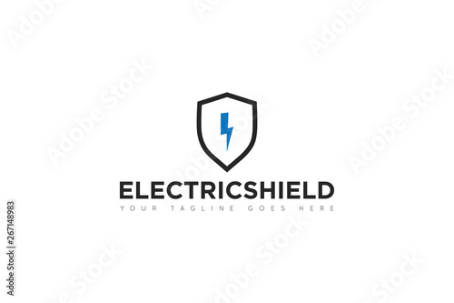 electric shield logo and icon Vector illustration design Template