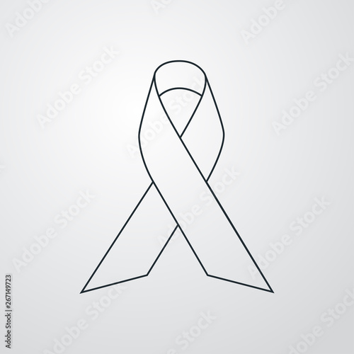 Icono plano lineal lazo de conciencia en fondo gris