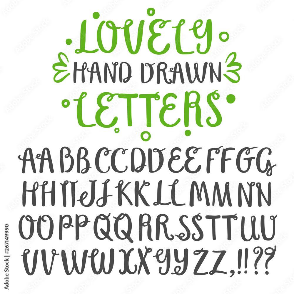 Fototapeta premium Brush hand drawn vector typeset
