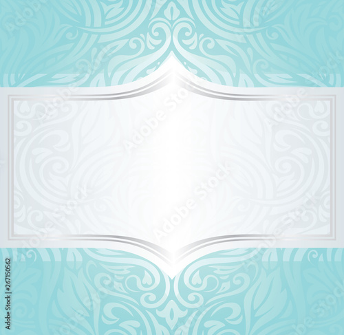 Turquoise invitation  background design floral  wallpaper