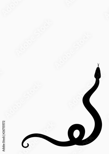 Black silhouette snake. Abstract sign snake. Vector illustration