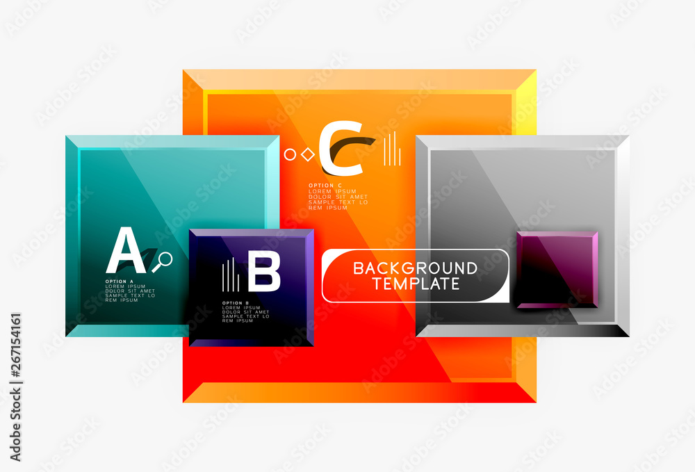Geometrical design squares abstract banner, glossy shiny effects Geometrical design squares abstract banner, glossy shiny effects