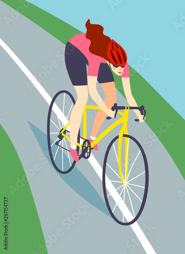 Fast road  biker woman
