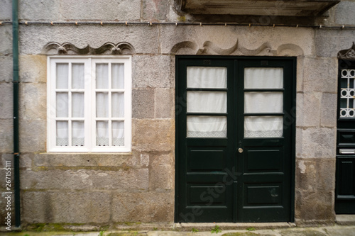 Traditional door way in Caminha, Portugal