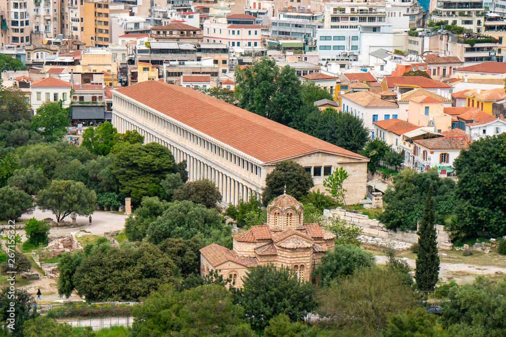 Top view at the Ancient Agora of Athens, Greece