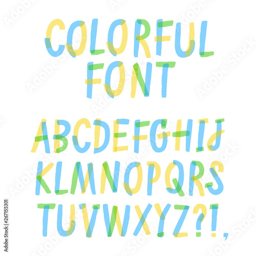 Hand drawn felt-tip pen ABC letters.