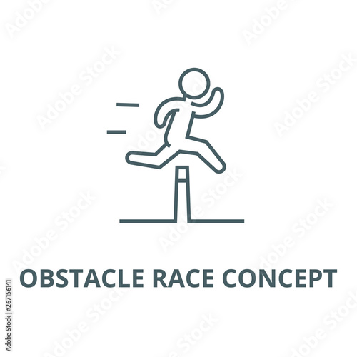 obstacle race concept vector line icon, outline concept, linear sign