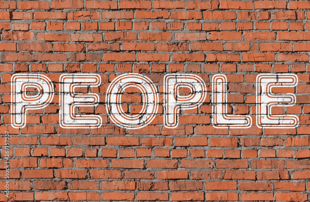People. Inscription on the seamless brickwall. People. Inscription on the seamless brickwall.