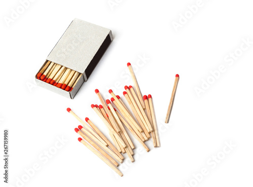 Box of matches isolated on white background