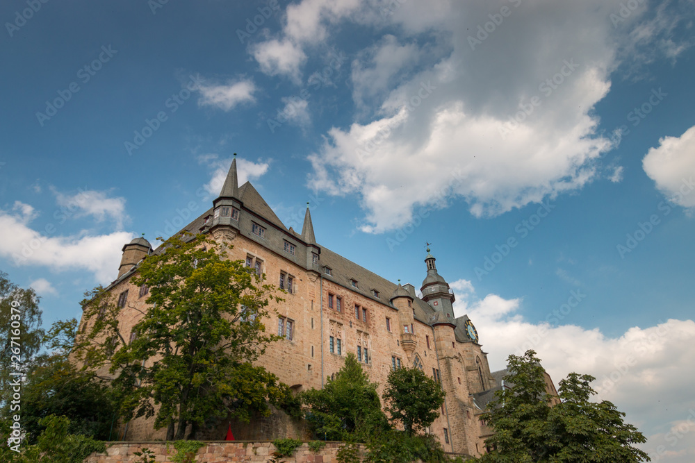 Marburg Castle (Landgrafenschloss) on top Schlossberg in the German city of Marburg