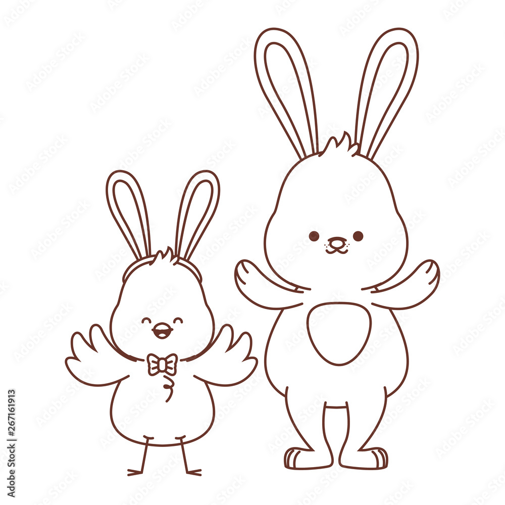 Happy farm animals outline Happy farm animals outline