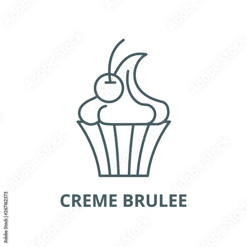 Creme brulee vector line icon, outline concept, linear sign