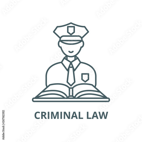 Criminal law vector line icon, outline concept, linear sign
