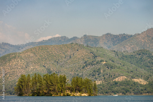 Mountains and Whiskeytown Lake before the Carr Fire photo