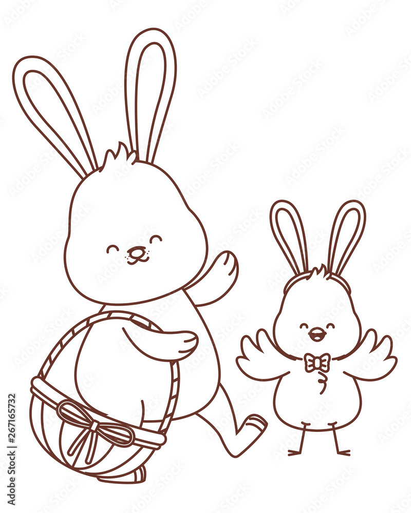 Happy farm animals outline Happy farm animals outline
