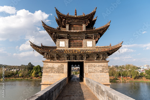 Beautiful historic Twin Dragon Bridge (Shuanglong Qiao) in Jianshui, Yunnan photo
