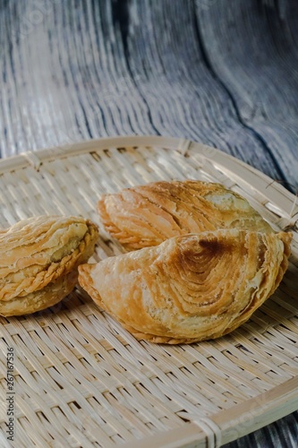 Curry puff or locally known as “Karipap” is a Malaysian traditional food. This tasty food have flaky pastry on the outside and delicious curry potato on the inside