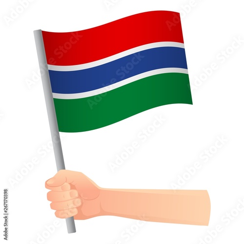 Gambia flag in hand