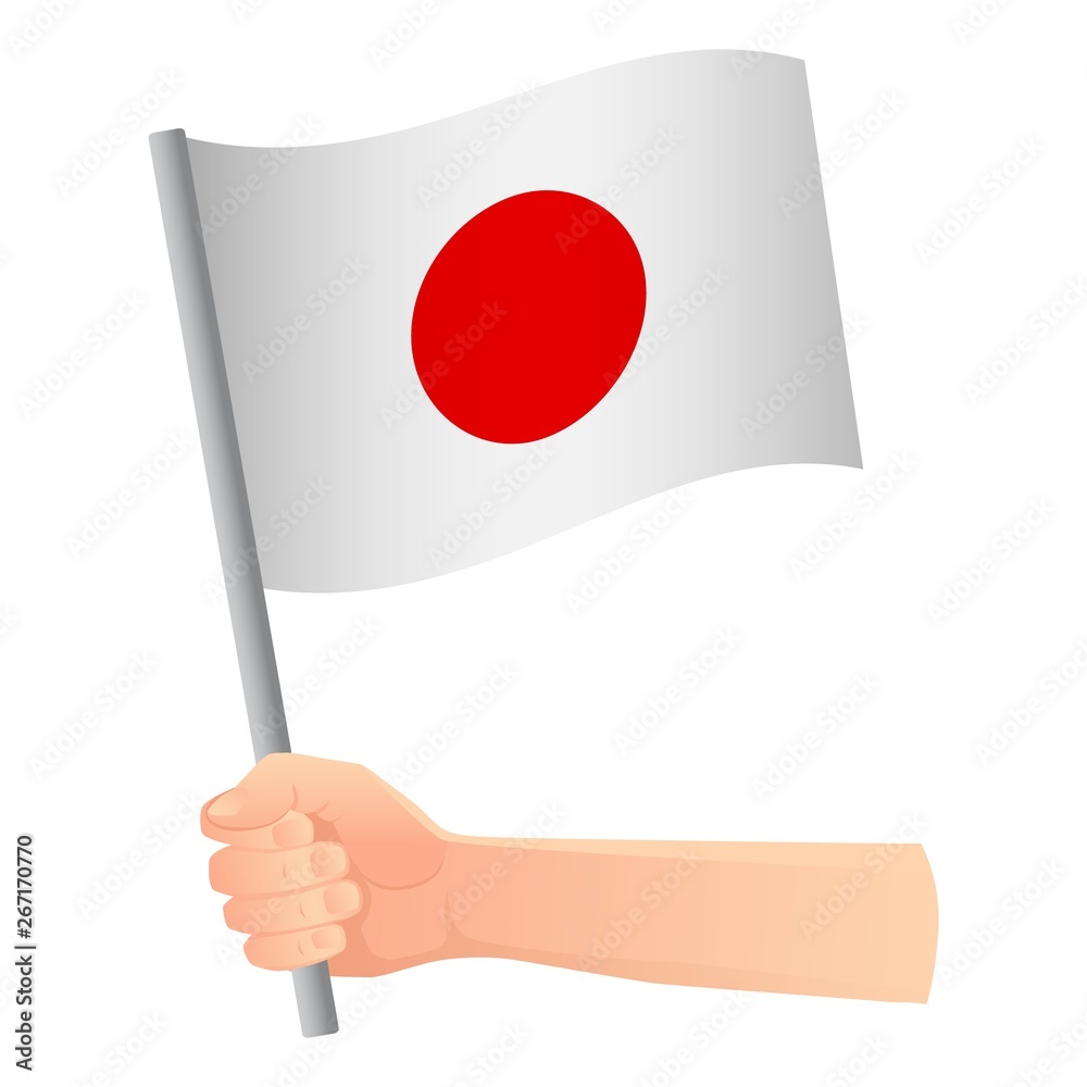 Japan flag in hand Japan flag in hand