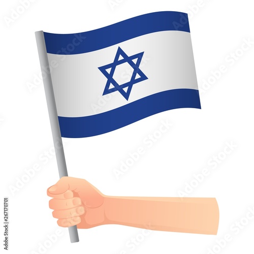 Israel flag in hand