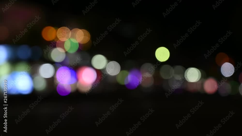 bokeh lights at night Moving of traffic in city,4K footage bokeh lights at night Moving of traffic in city,4K footage
