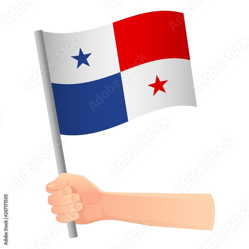 Panama flag in hand