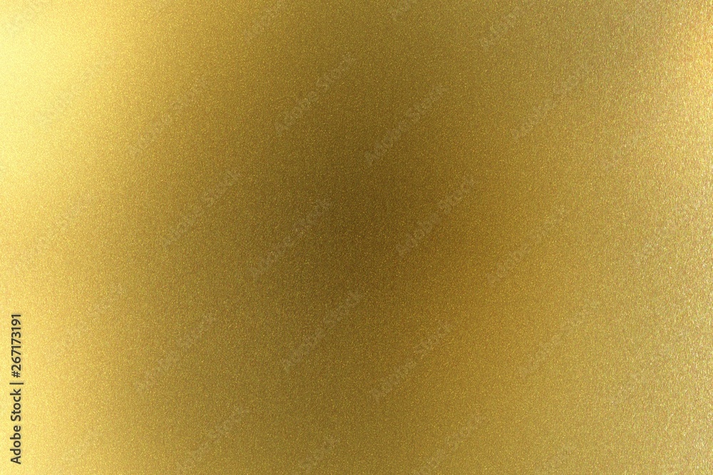 Fototapeta premium Brushed golden metal wall, abstract texture background