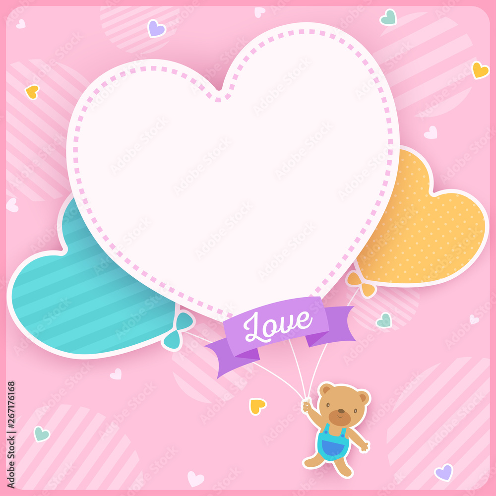 Teddy bear with heart frame Teddy bear with heart frame