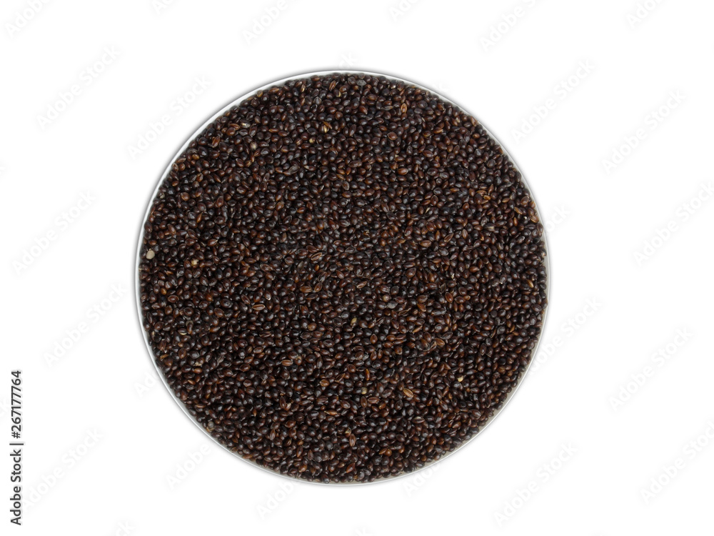 Millet black seed fodder and food on white background isolate Millet black seed fodder and food on white background isolate
