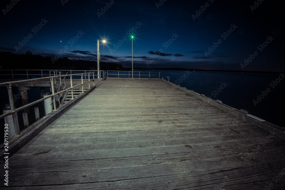 Corinella pier at night. void of people