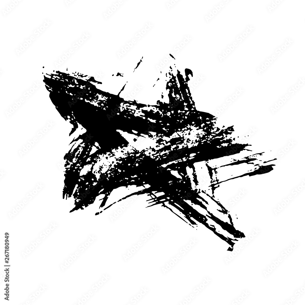 Ink vector brush stroke star. Vector illustration. Grunge texture. Ink vector brush stroke star. Vector illustration. Grunge texture.