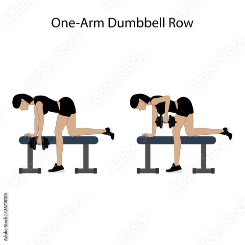 One arm dunbbell row exercise