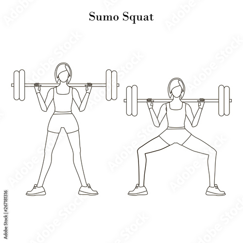 Sumo squats exercise outline